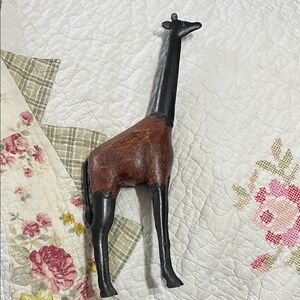 Giraffe Figurine Wood & Metal